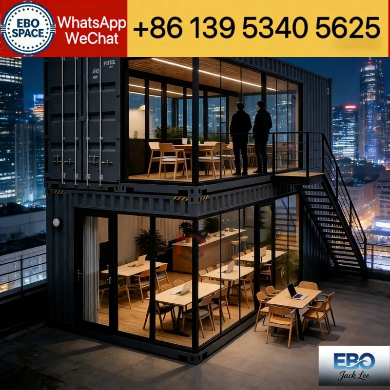 Double-Wing Folding Expandable Home, Multi-Size Modular Container House, Suitable for Shops, Cafes, Offices, and Homes