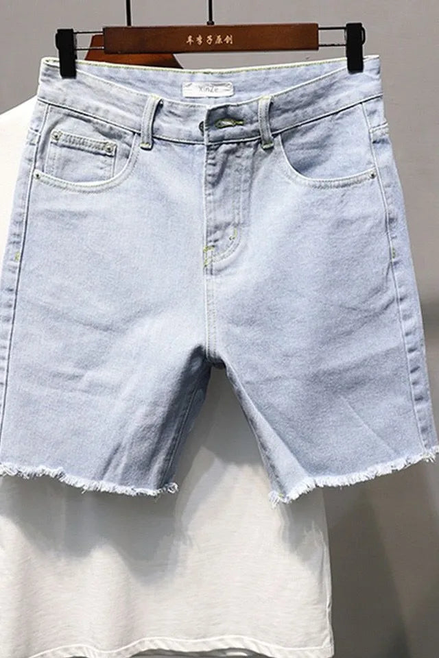 Hip Hop Cartoon Streetwear Polar Big Boy Shorts Y2K Pants Graphic Embroidery Retro Blue Denim Gym Shorts Men Basketball Shorts