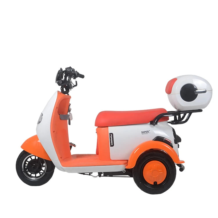 Stylish 500W Retro Electric Tricycle Three-Wheel Electric Scooter with Storage Box for Urban Travel