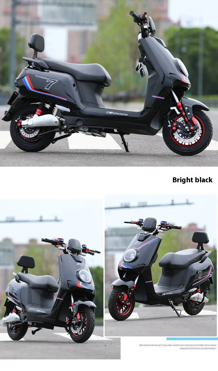 72V Adult Electric Motorcycle Long-Distance Takeaway Pedal Vehicle with Brushless Motor Big Bull Climbing