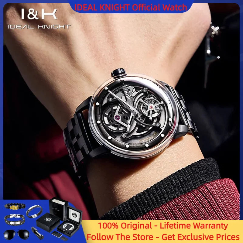 IDEAL KNIGHT 6809 Men Tourbillon Watch Luxury Original Brand Hollow Men Fully Automatic Mechanical Watch Trend Limited Edition