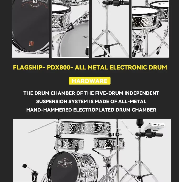 PD Electronic Compact Portable 10/12 Inch Double Layer Metal Mesh Pads OEM Bass Drum For Stage Studio Use Wholesale