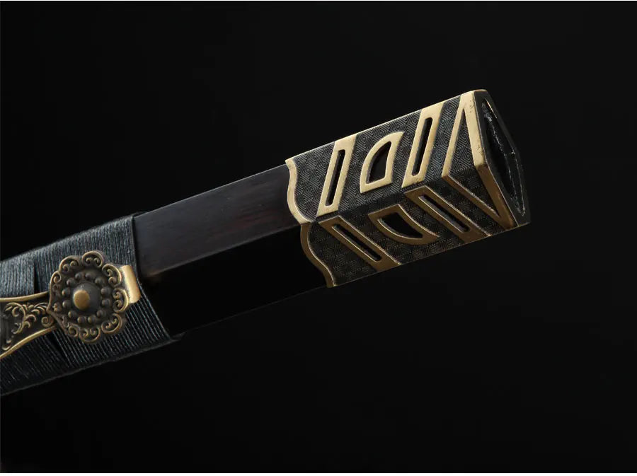Chinese Kongfu Ruyi Jian Sword Folded Damascus Steel Blade Real Full Tang Sharp Ready Battle Metal Handle Taichi Swords Katanas