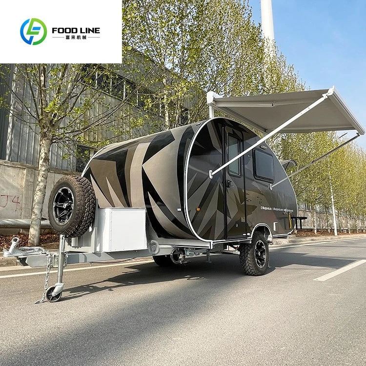 Mini Rv caravan Small Teardrop  Camping Camper Van Travel Trailer with Bathroom for Sale