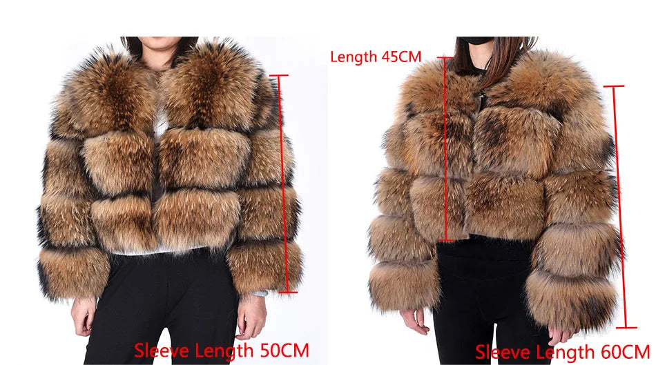 2025 maomaokong Super Hot Winter Women Luxury Thick Real Raccoon Fur Coat Natural Fox Fur Jacket Plus Size Jackets Female Vest