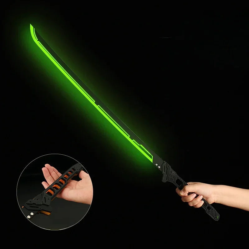 80/108cm Cyberpunk Katana Acrylic Luminous Sword Knife Anime Cosplay Prop Real Size Japanese Katana Samurai Sword Sabre Kid Toy