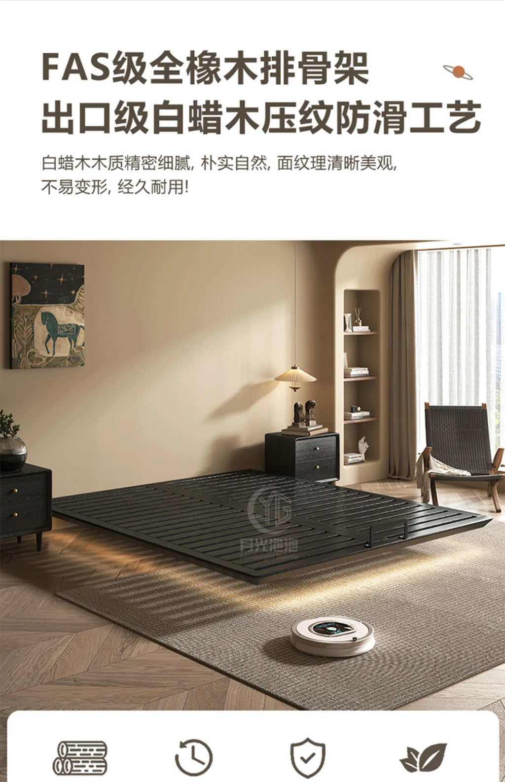 European Style Simple Bed Frame Double Storage Headboard Queen Bed Frame Full Size Nightstands Cama Moderno Lujo Home Furniture