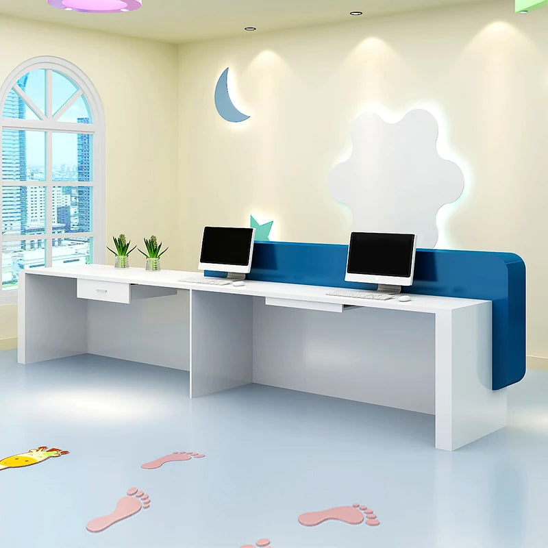 Beauty Institution Reception Desk Kindergarten Children Paradise Checkout Page Early Education Luxury Mostrador Unique Furniture