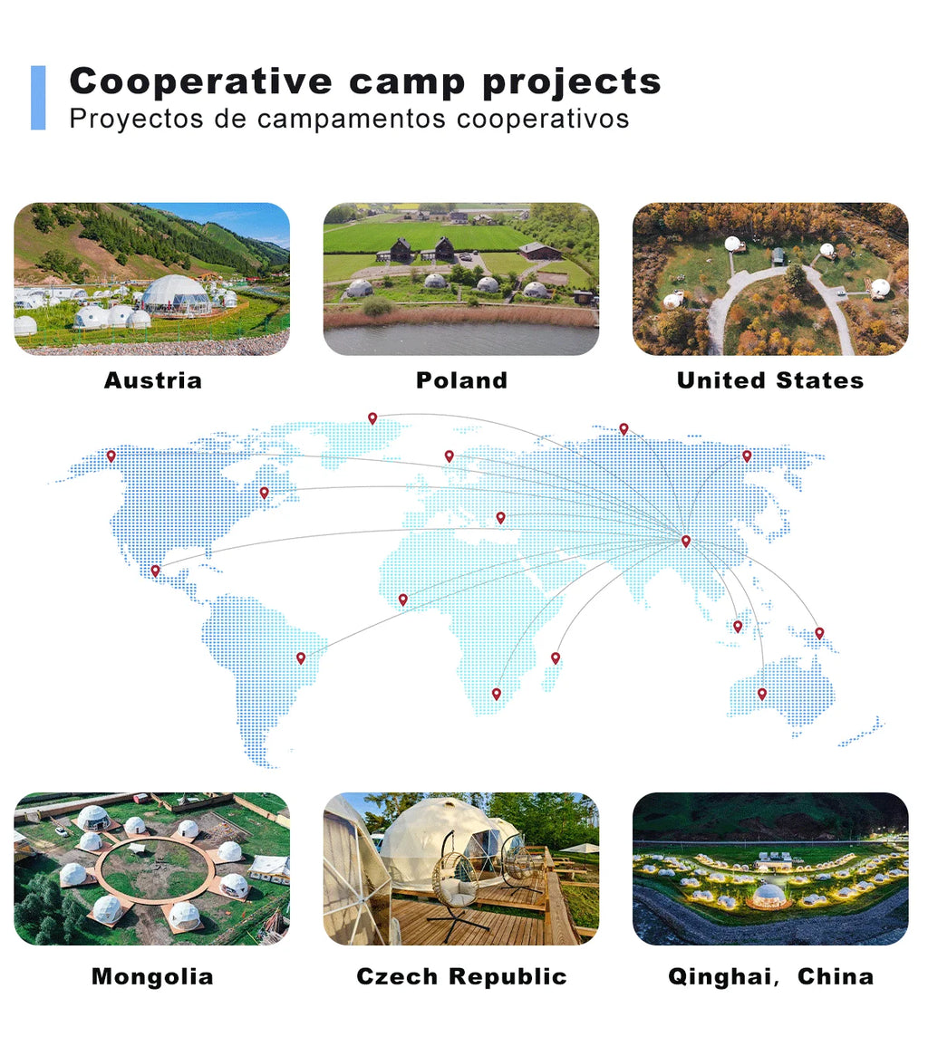 Luxury Glamping Round Outdoor Geodesic Dome Transparent Starry Sky Luxury Hotel Dome Leisure nd Resort Resort Vacation