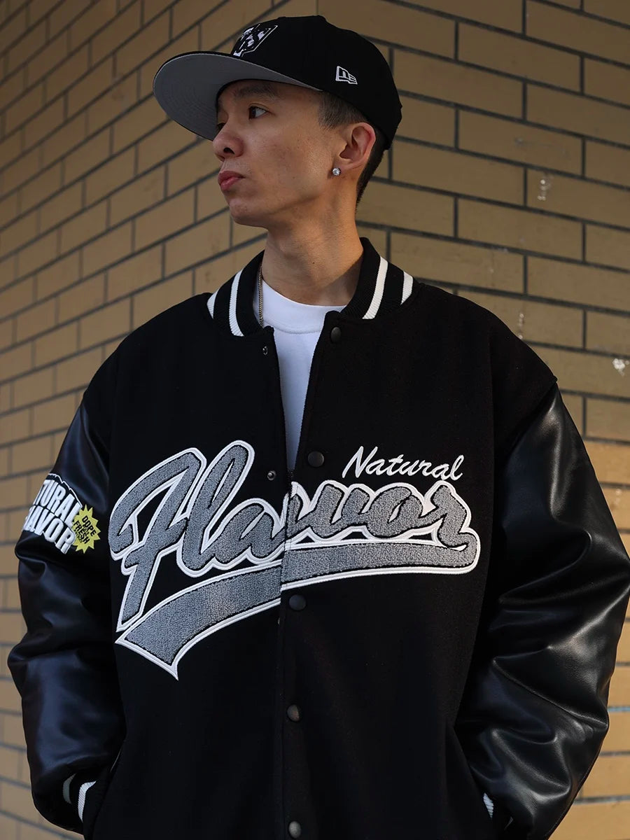 ACUSA Sports 0th Anniversary Baseball Jaet Loose Fit Hip Hop Sle Youth Casual Cotton Woolen Coat Printed Design