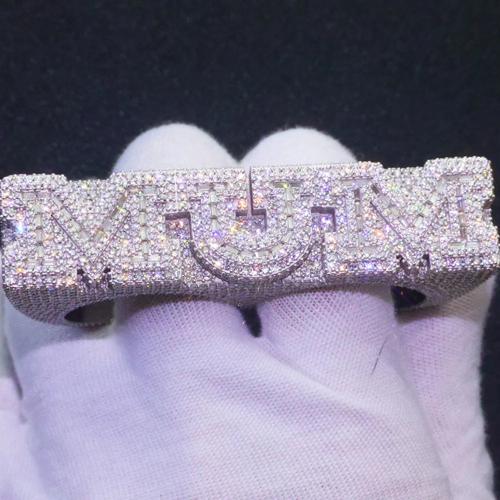 Custom Luxury Multi Finger Ring Hip Hop Rapper 925 Sterling Silver Vvs Iced Out Moissanite Men Diamond Letter Name Ring