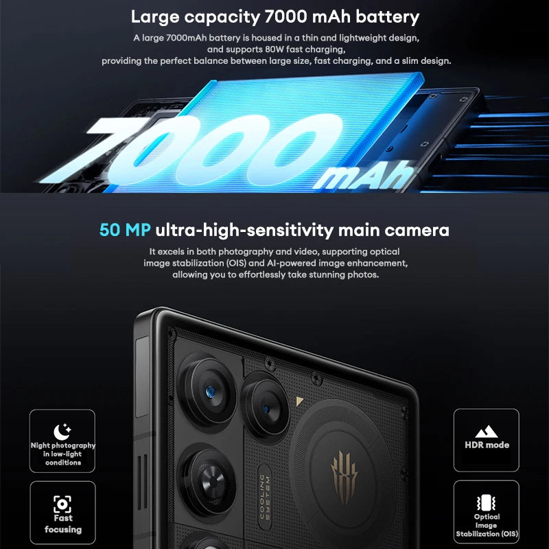 Global Version Redmagic 11 Air Snapdragon 8 Elite 6.85 1.5K Full Screen 2688*1216 144Hz 50MP Hurricane4.0 Active Cooling 7000mAh