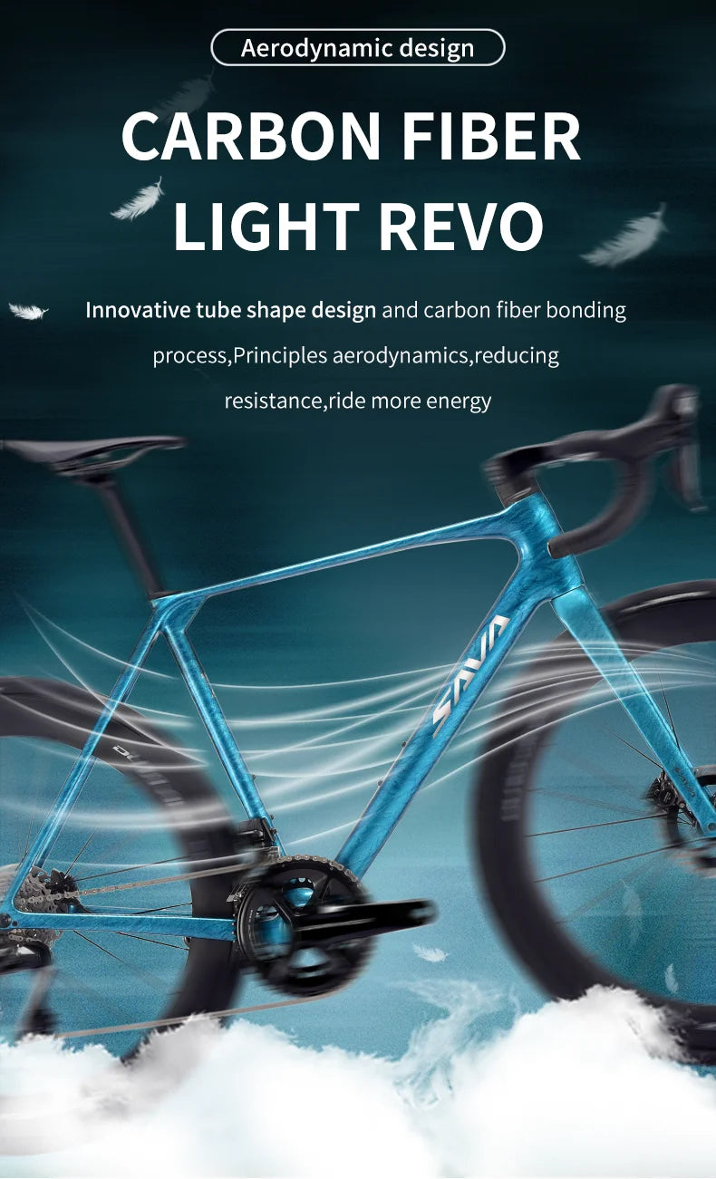 SAVA AEROX SLR9 Full Carbon Fiber Electronic Shift Road Bike with SHIMAN0 Di2 9270 Kit CP-BORA WTO B45 Rims