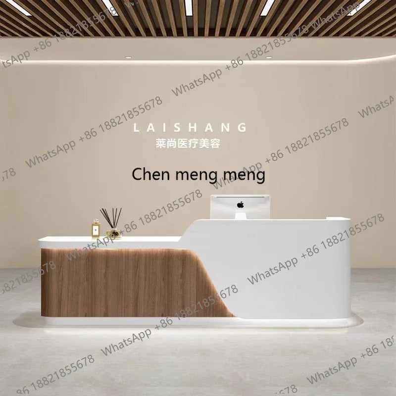 New arriveLuxury Nail Art Modern Minimalist Company Reception Desk Training Institution Information Desk Beauty Salon Dental Cli