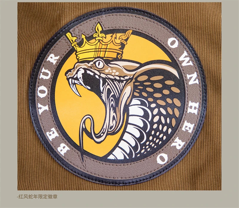 Red Tornado Type B-10 Bomber Flight Jacket With Patches Winter Mens Cropped Coat