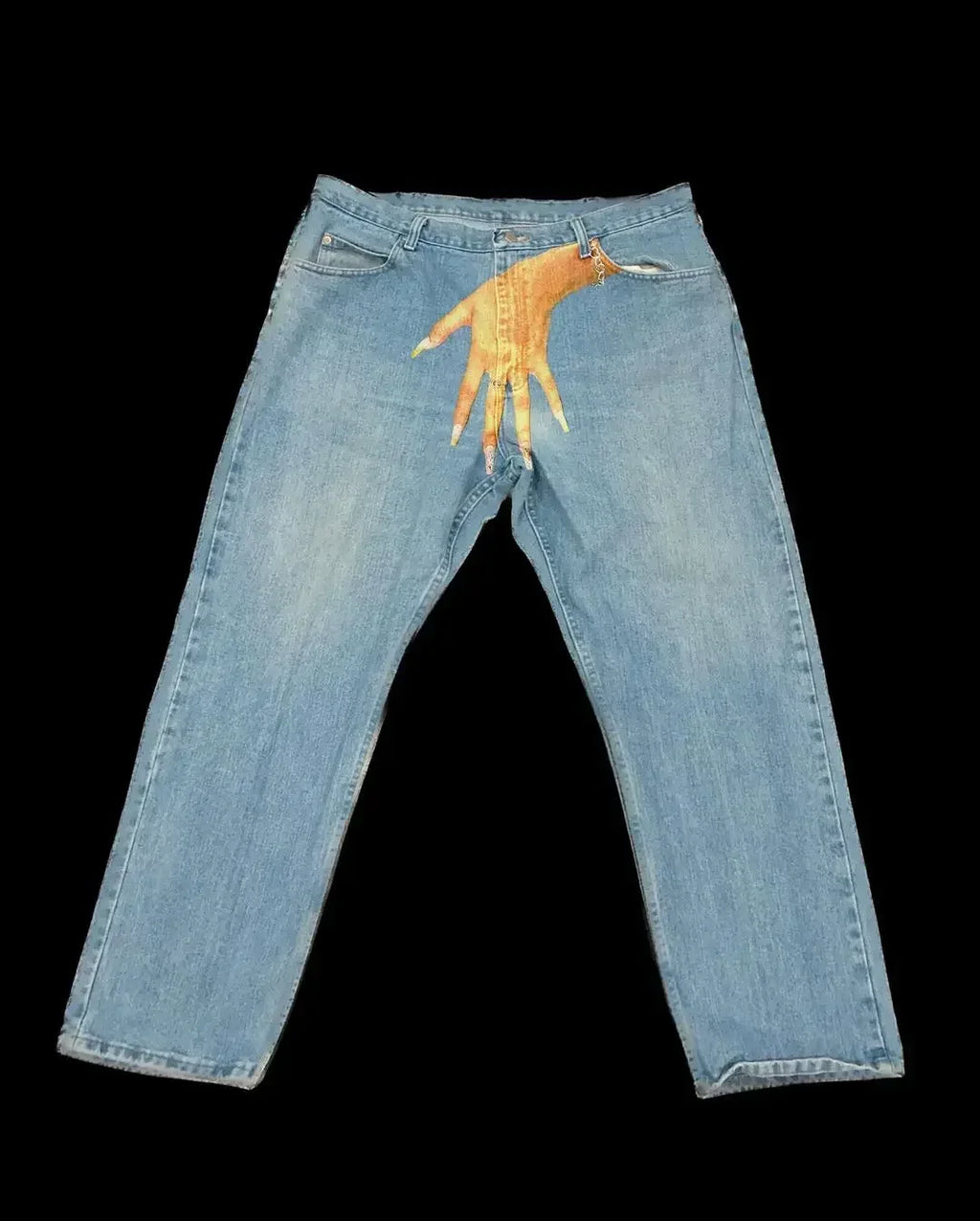Y2k Gothic Hip Hop Palm Print Baggy Jeans Harajuku Fashion Men Women Streetwear High Waist Denim Pants Vintage Straight Trousers
