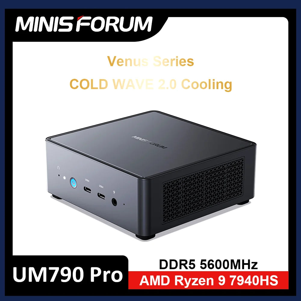MINISFORUM UM890 UM880  UM790 Pro XTX Gaming PC Ryzen 9 7940HS 8945HS 2*DDR5 5600MHz 2*PCIE WiFi6 Win11 Desktop Computer Mini PC