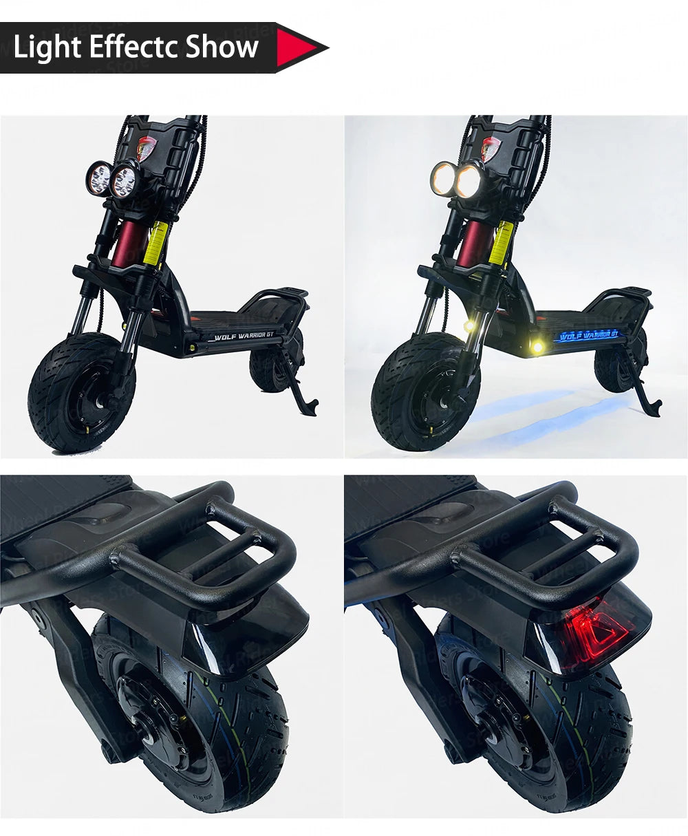 KB Wolf King GT Pro 2000W*2 Dual Motor 72V 35Ah Battery 11inch Run-proof Tires TFT Display Sine Wave Controller Electric Scooter
