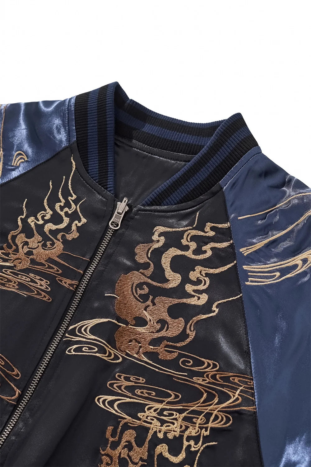 High Quality Fashion Anime Fox Embroidered Zipper Jacket Autumn Streetwear Hip Hop Men's Harajuku Japanese Baseball Coat
