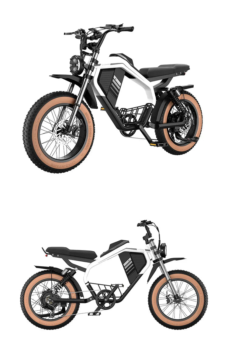 E-Bike 1500W Motor 52V20AH All-terrain Fully Suspended Off-road Motorcycle Electric Bike 20*4.0-inch Fat Tire  Electric Bicycle