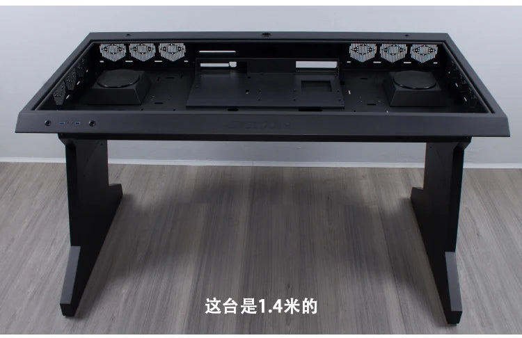btooer Computer Case All-in-One Desk Cool Sci-fi Water Cooling Irregular Built-in Fully Transparent Large Case E-sports