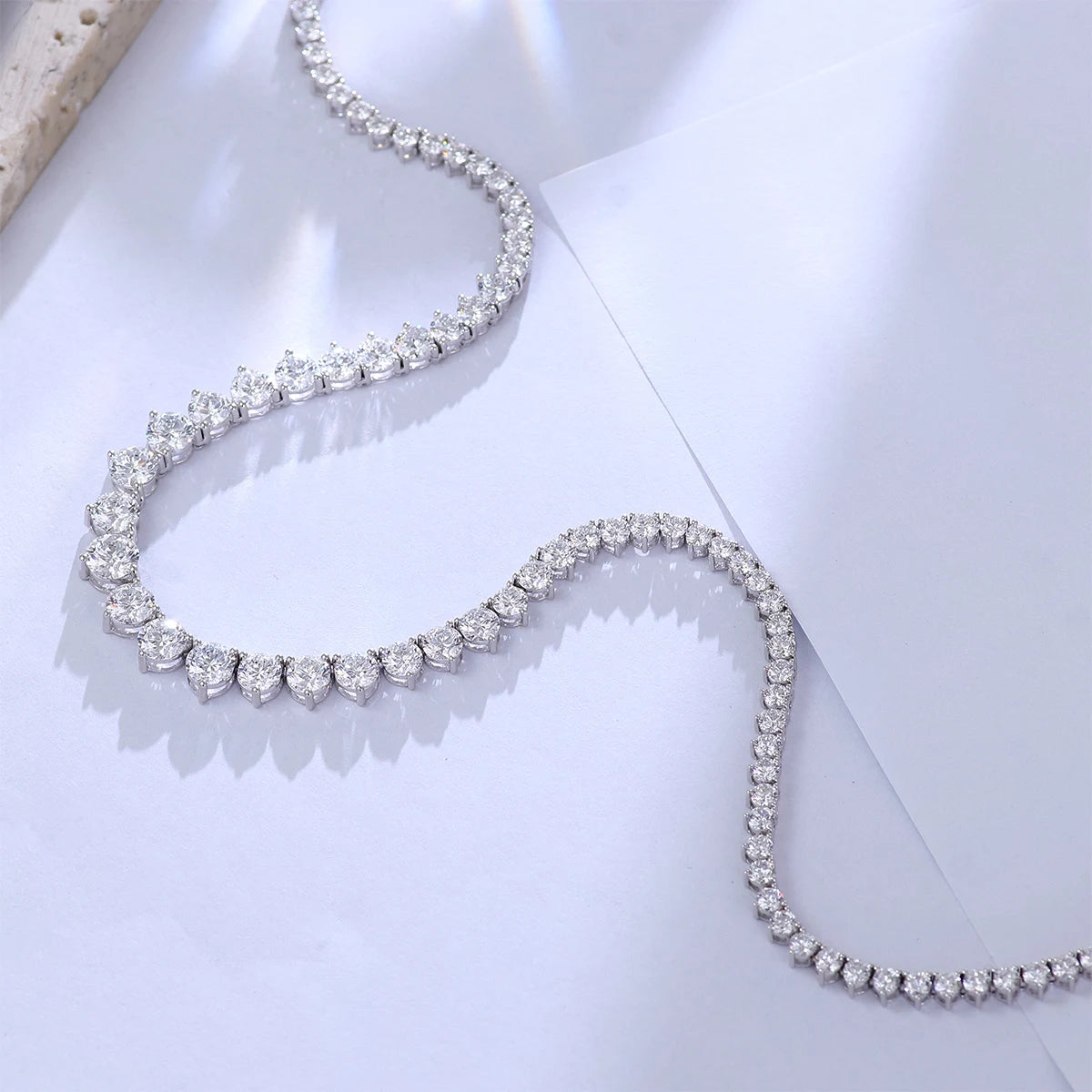 Provence Tennis Necklace for Women 16In white Gold Single Row DEF/VS Lab Diamonds Party wedding Everyday Fine jewelry Custom