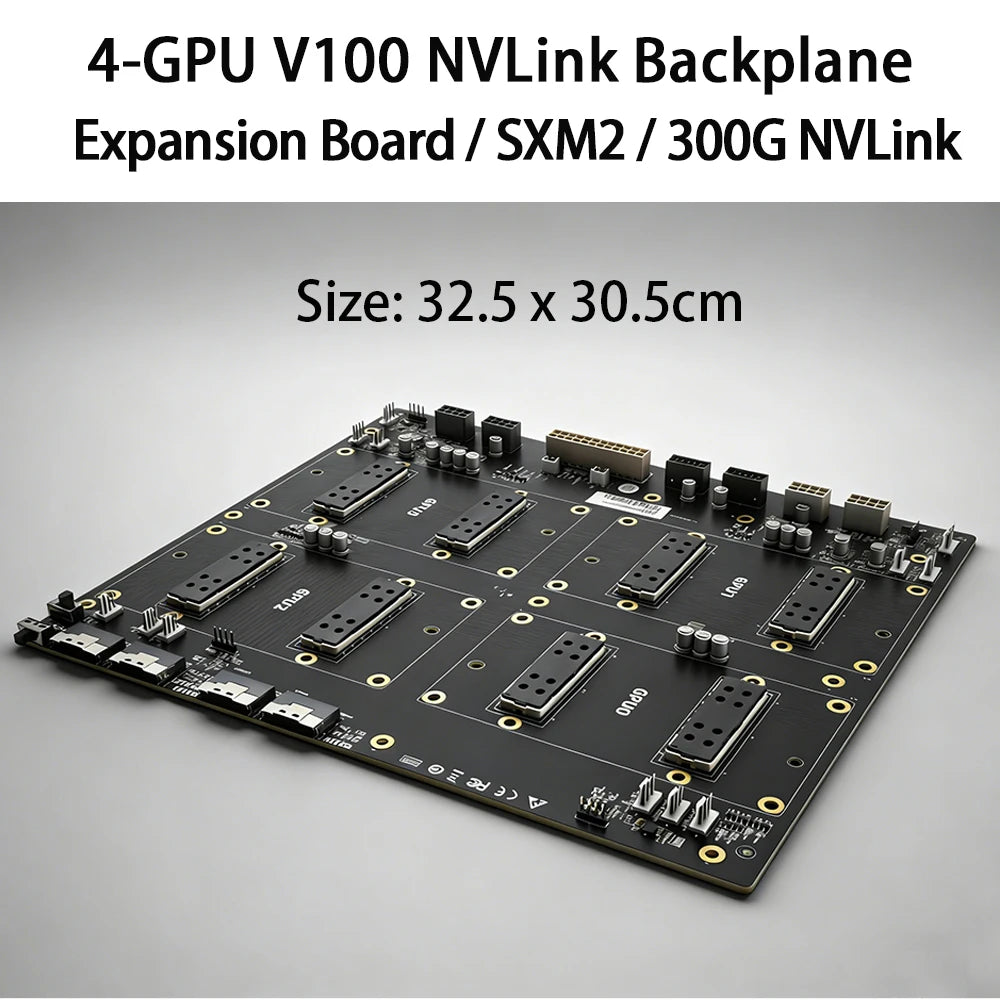 SXM2 for NVIDIA V100 GPU Adapter Board Card NVLink 300G 4-Port 4‑Way / Dual-Card Dual-Channel Pass-Through Expansion Backplane