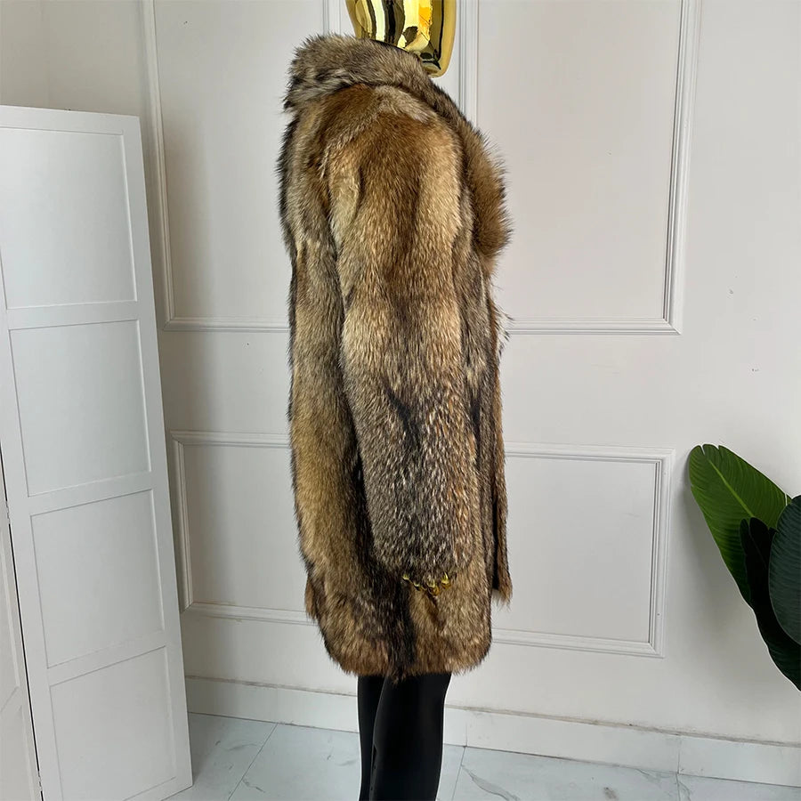 Real Fur Coat For Men Coyote Fur Coat Natural Wolf Fur Coats New Fashion Mens Clothing