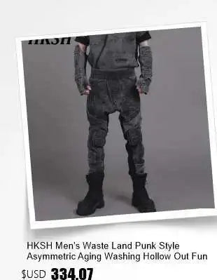 HKSH Men New RO High Street Double Line Zipper Cotton Jeans Casual Long Denim Flare Pants Personalized Streetwear Fashion HK3908