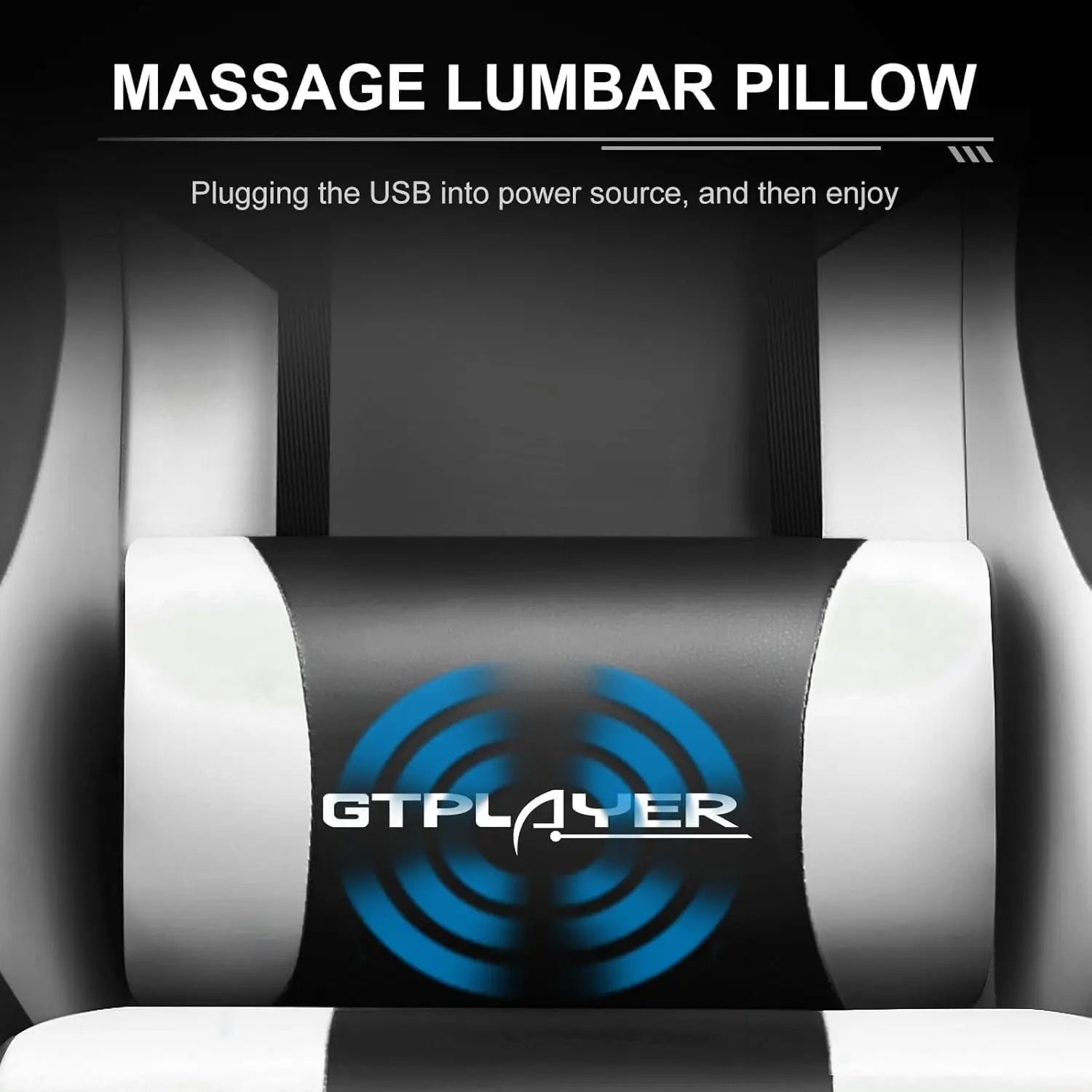 GTPLAYER Gaming Chair with Footrest Lumbar Support 360 Swivel Height Adjustable Computer Game Chair