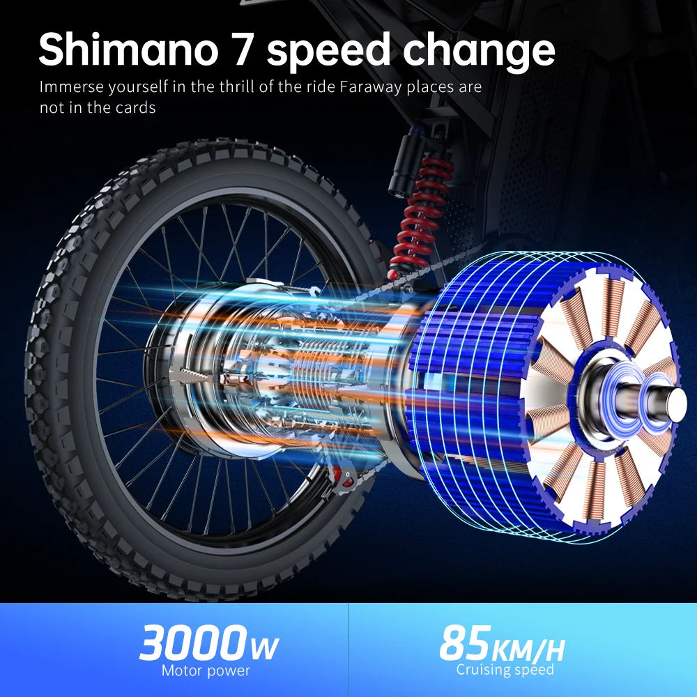 EKX X21 Max Electric Motorcycles 6000W Brushless Gearless Motors 60V30AH Lithium Battery Speed 85Kmh Adult Off Road MTB Ebike