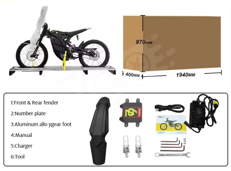 Electric Dirt Bike Top Speed 95KM/H 16.8KW Dirt E Bike 79Bike GT 120KM Long Range