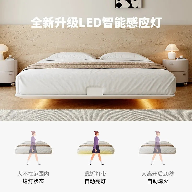 Suspended bed board, simple modern carbon steel frame bed