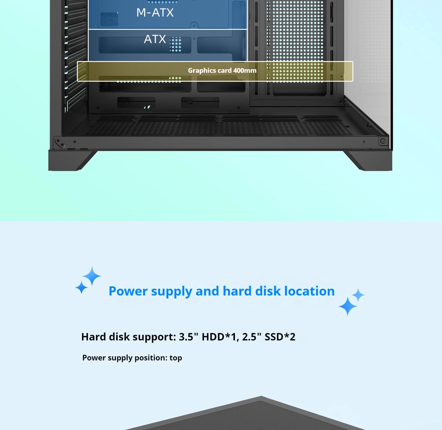 Power train Dreamland PRO ATX motherboard PC gaming 360 water-cooled Sea view room Double-sided glass gaming computer case