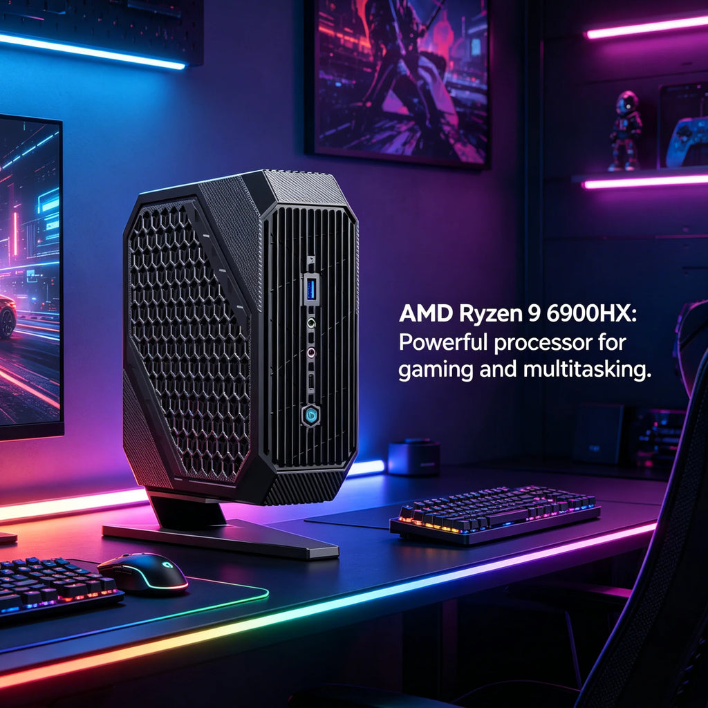 2023 Oushedi HX99G Mini PC Windows 11 AMD Ryzen 9 6900HX AMD Radeon RX 6600M DDR5 32GB 512GB SSD USB4 Desktop Gaming Computer