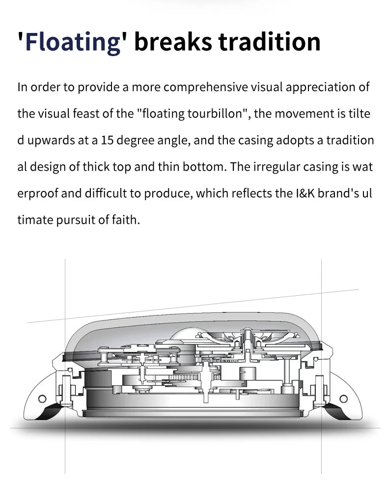 IDEAL KNIGHT Tourbillon Watch 6805 Men Automatic Mechanical Watch 100% Official Original Blue Earth Series Men Watch High Gift