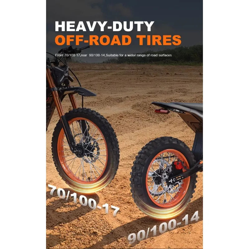SXLL Electric 3000W 48V 21AH Battery Mountain Bike 14 '/12' Fat Tire Hydraulic Brakes Off-Road Motorcycle Brushless Motor 61-80