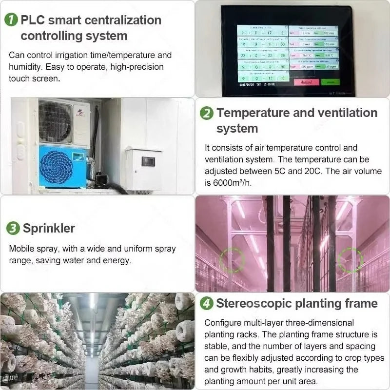 Customized 20ft 40ft Container Farm, Hydroponic Growing System Agricultural Greenhouse for Mushroom Production