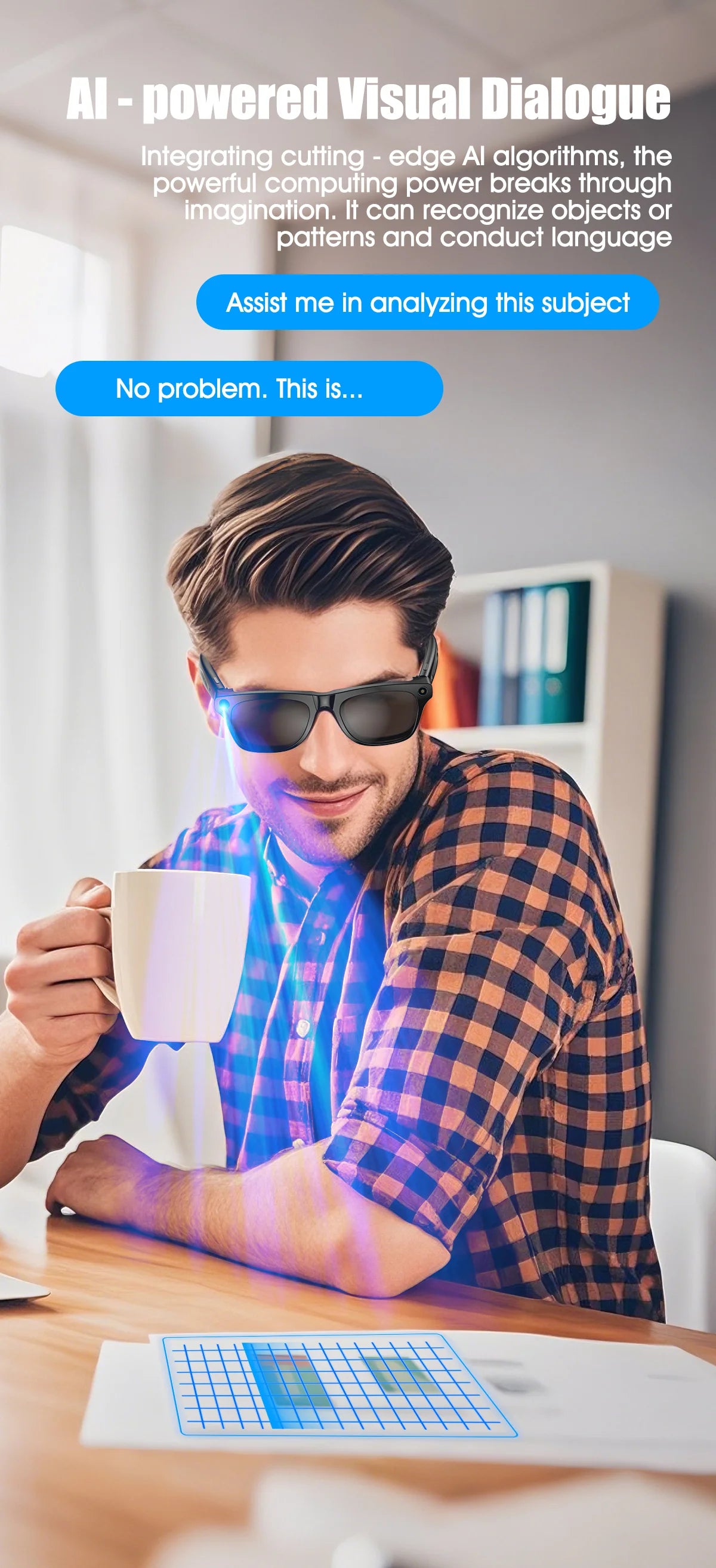 Smart Glasses 100W Camera Anti-shake Video Recording Music Control Photo Recognition Bluetooth Call Sports Sunglasses Waterproof