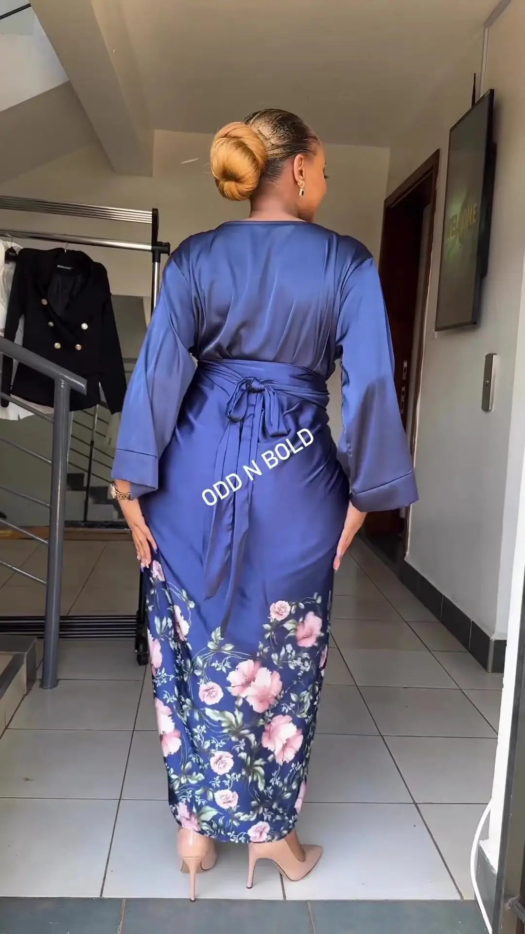 African Printed Two Piece Sets Skirt Womens O-neck Loose Flare Sleeve  Lace-up Skirt 2 Piece Suit Womens