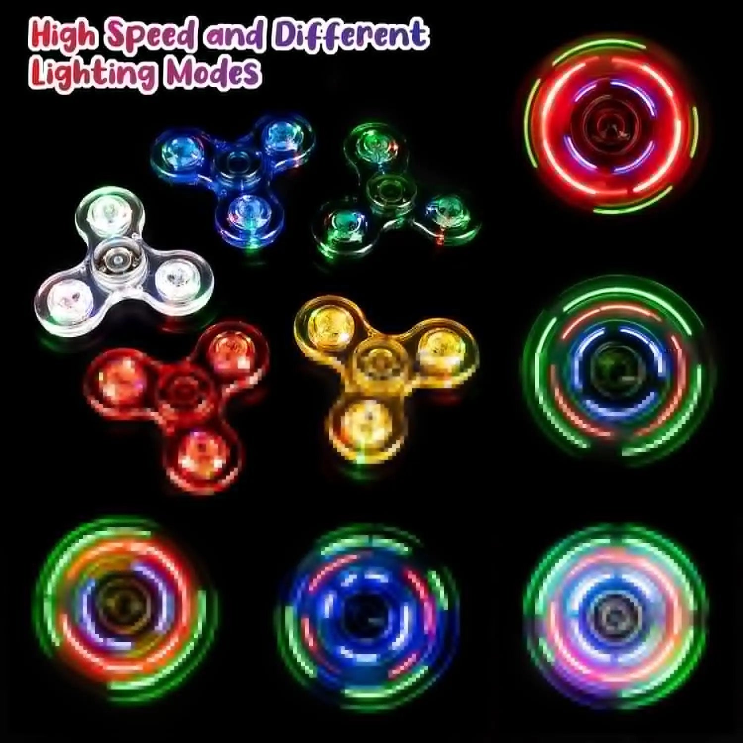 Glow in Dark LED Light Fidget Spinner Finger Toy Hand Spinner Stress Reduction and Anxiety Relief for Children