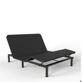 Black dual-motor adjustable electric bed with 9-key remote control Easy Assembly Queen size bed frame