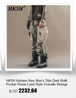 HKSH Summer New Men Dark Tide Youthful Original Design High Street Fashion Punk Pocket Hooded Chic Tie-Dye Loose Vest Ins HK5741
