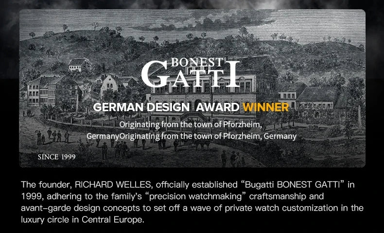 BONEST GATTI Brand BG7004 Mechanical Wristwatches Automatic Movement Luxury Sapphire Watches Skeleton Watches For Men