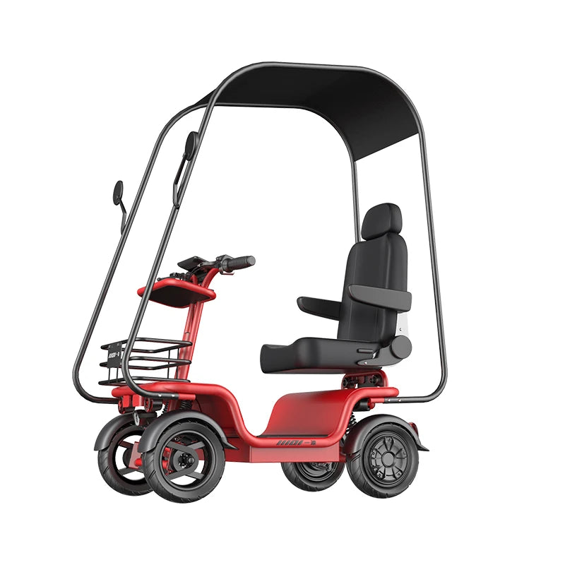 Travel Sunshade 4 Wheels 48V 1000W Wide Seat Reverse Gear Mobility Disabled Handicapped Elderly Electric Scooter For Seniors