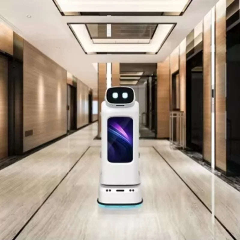 Customized Amy Humanoid AI Robot Waiter for Restaurant / Coffee Shop Automatic Walk and Talk Meal Delivery Robot