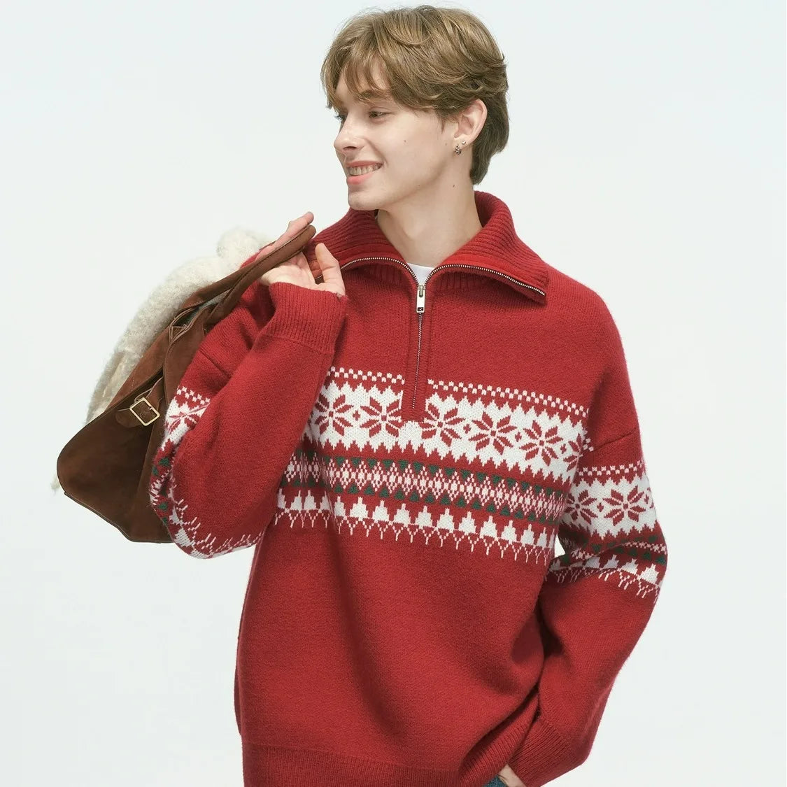 Fur Collar Pullovers Anime Mens Plaid Checkered Pattern Traditional Classic Autumn Winter Business Office School Preppy Style OL