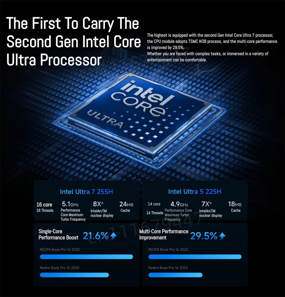 Xiaomi Redmi Book Pro 16 Laptop Intel Ultra 7 255H/Ultra 5 225H 32G 1T SSD 3.1K 165Hz/2.5K 120Hz Office Ultrabook Notebook