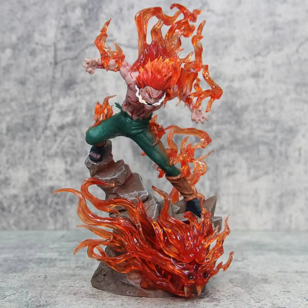 26cm Naruto Might Guy Figure Ten Years of Shinobi Anime Action Figure With Light Immortal Sitting Pvc Model Collection Toy Gift