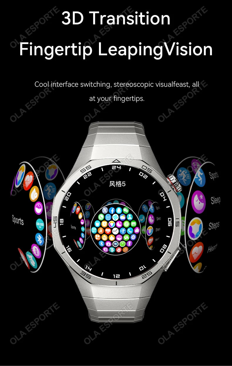 2026 New Watch 5 Pro GPS Track Smart Watch Men 360*360 AMOLED Screen NFC BT Call Waterproof Health Monitor Man Smartwatches IOS